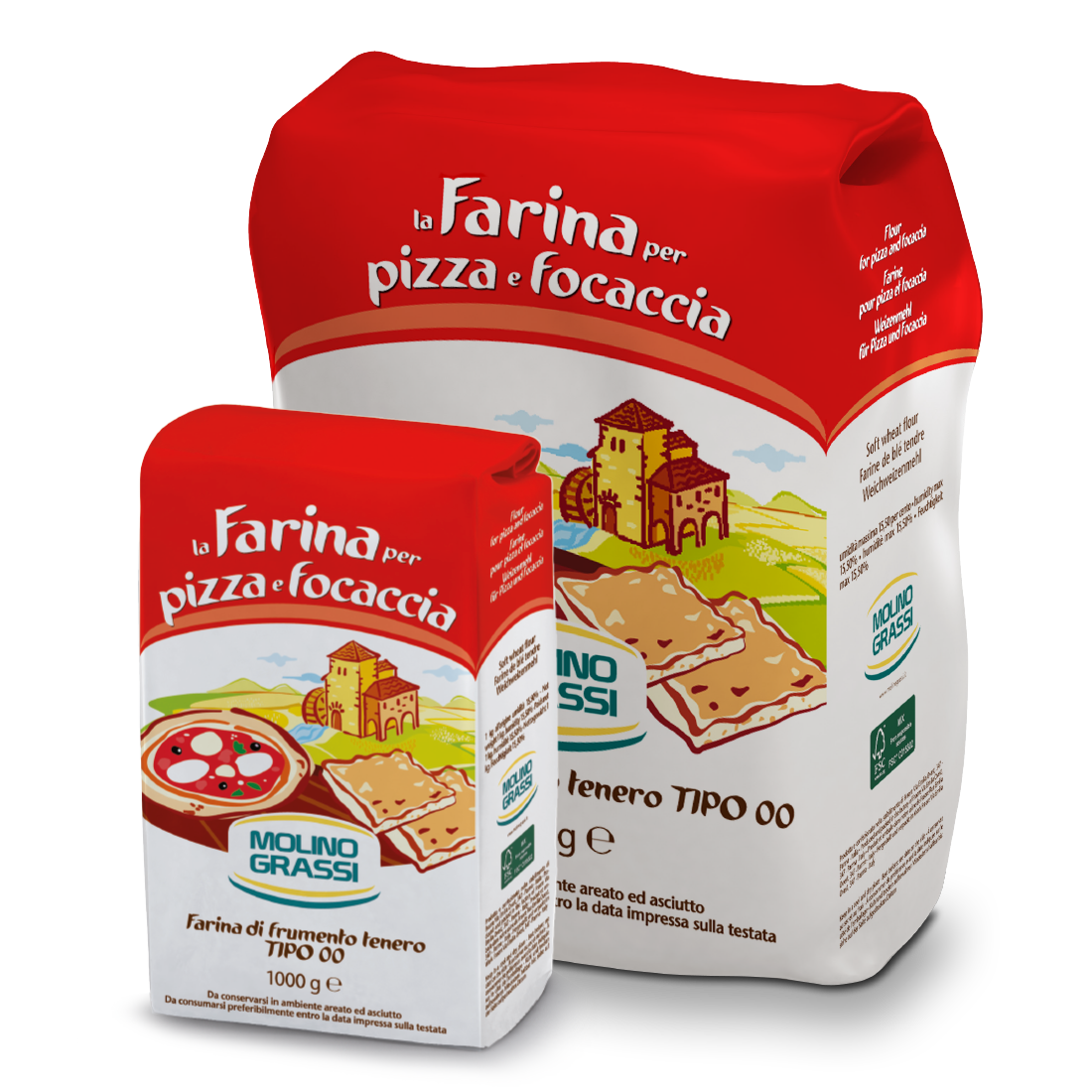 Farina 00 Pizza e Focaccia (1/5 kg) Molino Grassi